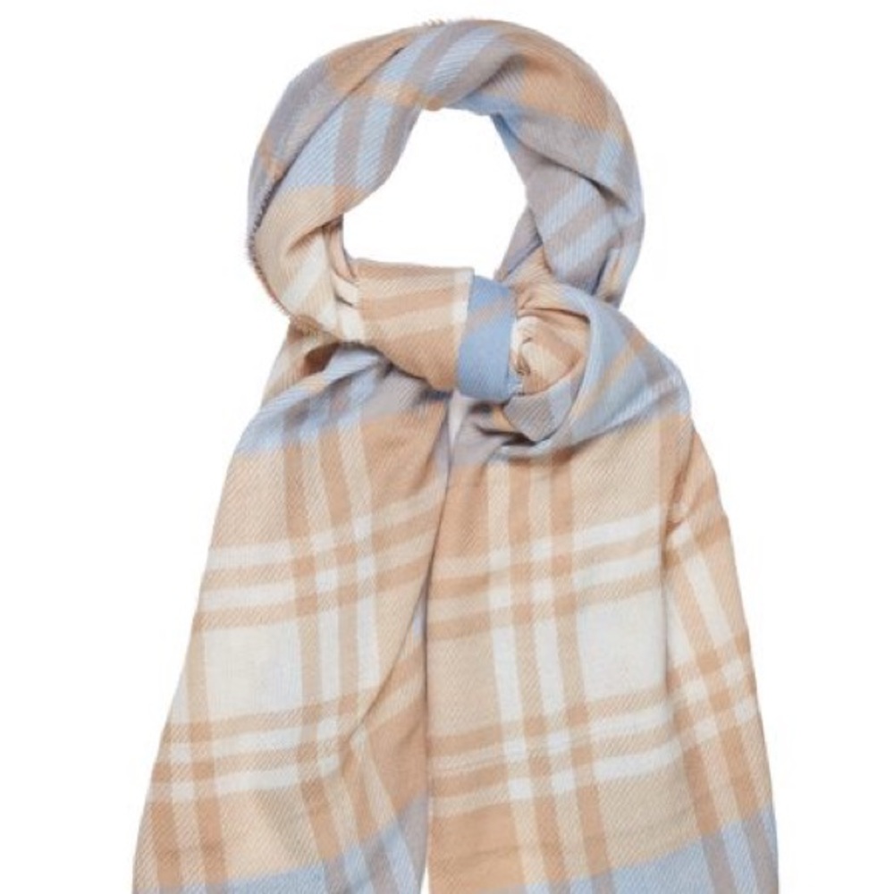 Fringe madras plaid scarf: 100% cotton